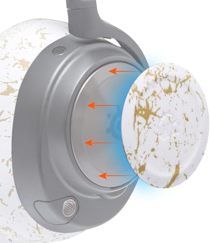 WC-Seitenlautsprecherplatten für Arctis Nova Headsets, hergestellt von Wicked Cushions | Passend für Arctis Nova Pro Wireless/Pro Wired/Nova 7 / 7X / 7P | Gold Marble