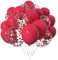 Ainmto 50 Stück 12 Zoll Luftballons Rote Helium und Ballons Konfetti Rot für Geburtstag, Hochzeiten