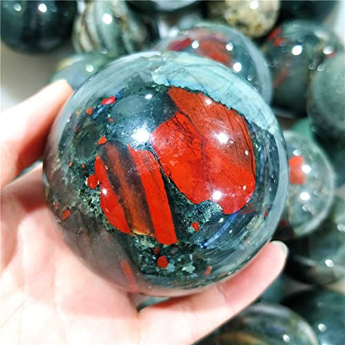 Pietre preziose Sfera di pietra di sangue africana naturale Sfere burattate Cristalli e pietre Reiki Ornamento Feng Shui for la decorazione, Generatore di pietre Collezioni di casa ( Size : 6-7cm )