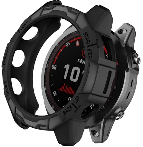 ISABAKE Fundas compatibles con Garmin Fenix 7X/7X Solar, TPU Protectoras para Fenix 7X Sapphire Solar Smartwatch