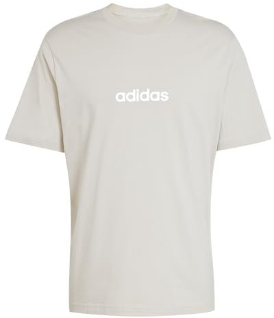 adidas Herren Essentials LINEAR Single Jersey Tee, Wonder Alumina/White, XL