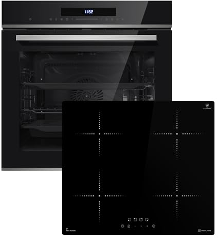 Conjunto: 60cm Horno electrico empotrable EB8019EDP + 59cm Placa induccion IH85900RL | Pirólisis | Función Pizza | Parrilla | Aire circulante | Aire caliente | SET8019IH859RL
