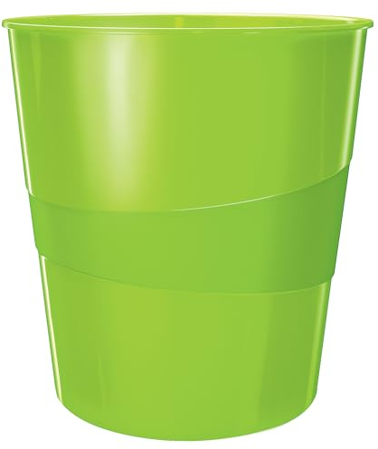 Leitz Papierkorb, 6er Pack, 15 Liter, Kunststoff, Grün, WOW. 52781054