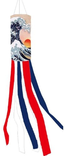 HiyyFloy Japanese Style Windsock Waterproof Wind Direction Flag Lightweight Windsock Hanging Flag Japanese Carp Windsock for Restaurant Garden