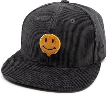 Hand und Feuer Snapback Cap Liquid Smiley Dunkelgrau Cord One Size