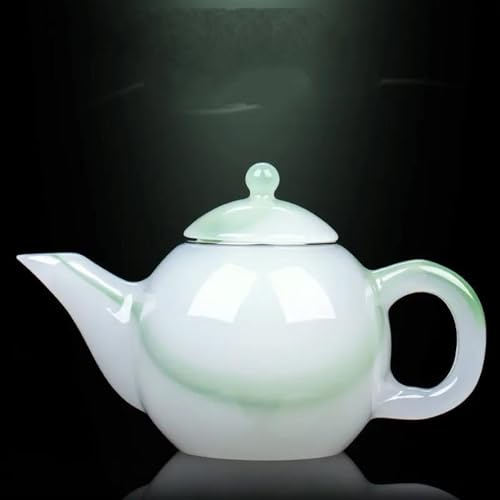 Handmade Zisha Ceramic Kettle， Afternoon Tea Set Kung Fu Tea Set Teapot Large Capacity Single Pot Tea Maker Exquisite Tea Accessories Jade and Green Jade Porcelain Teapot Tea Set