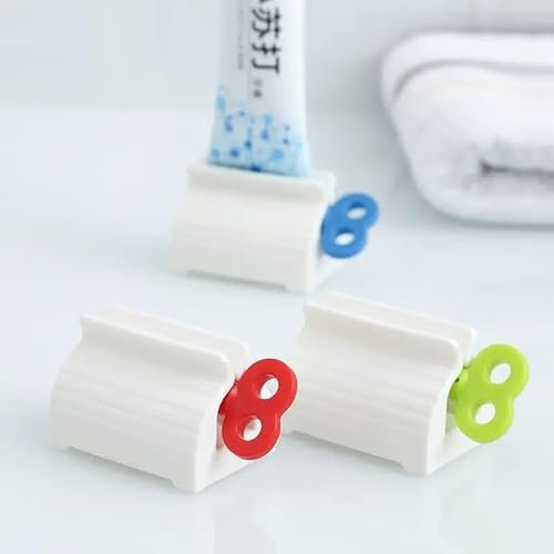 3-Pack Plastic Toothpaste Roller Tube Squeezer - Dispenser for Paint, Hand Cream, Ketchup, and Cosmetic Tube (Green)