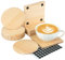 RETON 12 Stück Untersetzer Holz, 10.2cm/4in Quadratisch Rund Holzuntersetzer mit 100 weichen Fußpolstern, Glasuntersetzer Tassen untersetzer Getränkeuntersetzer für Getränken, DIY, Kunstkreation