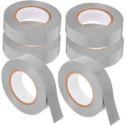 MUCKLILY Auto-drahtband 6 Rollen Isolierband Hochwärme-isolierband 18 Mm X 20 M Grau Stark Klebendes Drahtbündelband