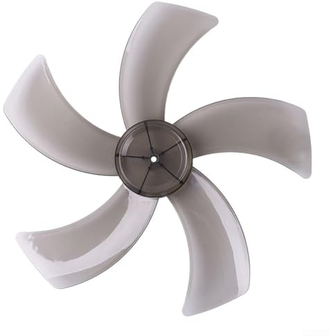 Plastic Fan Replacement, Five Leaf Design 12 Inch Fan Replacement With Nut Cover For Household Use(Black)