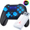 Bonacell RGB Kabelloser Controller für PS5/PS4/PC with 2.4GHz USB Receiver Adapter kompatibel mit PS5-Spielen, Dual-Motor-Vibration/6-Achsen-Sensor/Turbo/3,5-mm-Audiobuchse/Touchpad