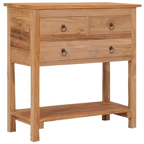 NQJIBUE Home Garden Sideboard 78x35x80 cm massiv Teakholz