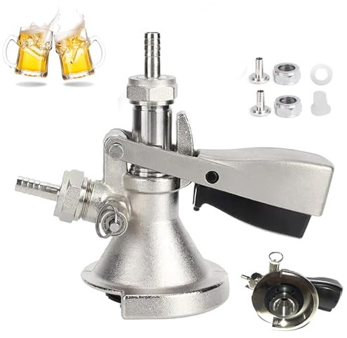 Tête De Robinet De fûr Plate G5/8, Tête De Robinet De Fermeture De fût à Filetage Type A Robinets De Baril De Bière Pression En Acier Inoxydable 304 Robinet à Bière Pour La Bière, Le Vin