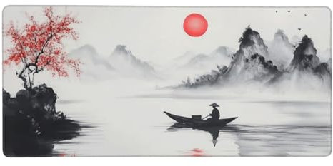 Tapis de Souris Coucher de Soleil,1000 x 500 x 3 mm Tapis de Souris XXL,Montagne Tapis Souris,Tapis de Bureau avec Bords Surpiqués,Lavable Accessoires Bureau,Les Jeux,la Maison et Le Bureau -Y2143