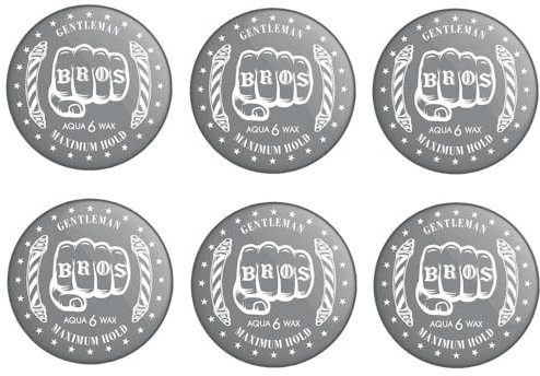 6x BROS Professionelles Aqua Wax Friseur Haarwachs Barber Shop (6er Pack, Grau)