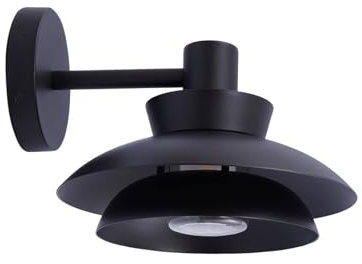 Lucande Wandleuchte außen Thais (spritzwassergeschützt (Modern) in Schwarz aus Metall (1 flammig, E14) - Außenwandleuchten Wandlampe Led Außenlampe Outdoor für Außenwand/Hauswand Haus