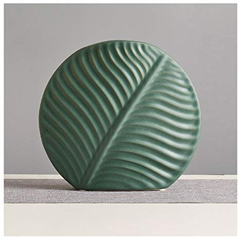 YIHANSS Blumenvase kreative Blattform Keramik Vase Home Dekoration Wohnzimmer Home Office Hochzeit Dekoration Vase (grün weiß) Vasen Dekor (Farbe: Grün)