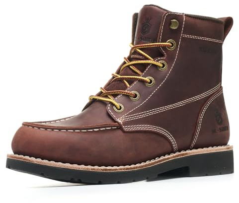 SL-Saint Fait à La Main Imperméables Souple Moc Toe Bottes Classique Cuir véritable Welts Cheville Mode