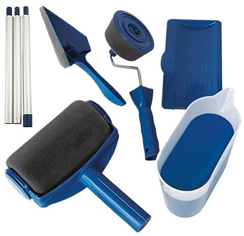 Zymjzbetic Farbroller-Pinsel Multifunctional Paint Roller Corner Brush Handle Tools Wall Painting Roll DIY Household Easy to Operate Painting Brushes(8 Pcs Set)