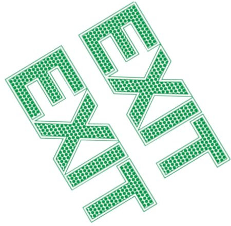 iplusmile 2 Stück Leuchtender Exit Wandaufkleber 6,5x19cm Selbstklebend Grün Sicherheitszeichen Für Notausgang Tür Wand