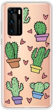 Nodigao Kompatibel für Samsung Galaxy A36 5G Hülle Silikon Klar Transparent Durchsichtig Ultra Dünn Tier Muster Motiv Lustig Design Hüllen Handyhülle Tasche Case - Kaktus