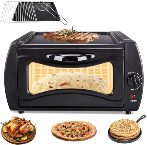 Horno eléctrico Tandoor 2 en 1 y máquina para pizza, potencia de 2100 W, capacidad de 15 litros, temperatura ajustable de 50.0 °C a 400.0 °C, perfecto para cocinar en casa y negocios para llevar