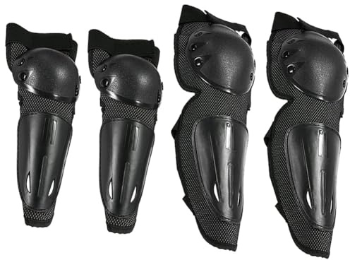 SPXMQSS 4 unids Coderas y Rodilleras Motocross, Protecciones Piernas Moto Rodilleras Coderas Protección Moto Ventilado, para Montar en Moto al Aire Libre