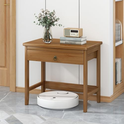 HARELA Aufbewahrungsschrank für Saugroboter mit Schubladen, Staubsauger Regal Stauraum für Wohnzimmer, Schlafzimmer, Küche, Aus Massivholz, Einfacher Wasserwechsel(50cm/19.7in)