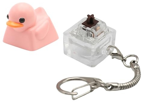 Schöne Harz-Enten-Schlüsselkappe, Stressabbau-Spielzeug, Schlüsselanhänger, tragbar, sensorische Schreibtischdekoration, Geschenk, Entenschlüsselkappe für Tastatur