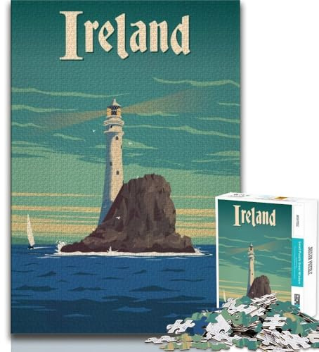 Irland-Puzzles für Teenager, 1000 Teile, Dekomprimierendes intellektuelles Lernspielzeug, Wichtelgeschenke, 38x26cm