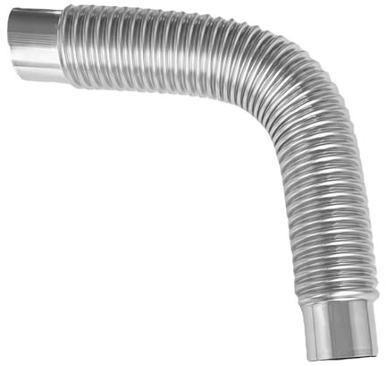 Tuyau De Cheminée en Acier Inoxydable | Tuyau d'air Frais Pliable en Acier Inoxydable pour Poêle À Granulés | Ø 60mm Tuyaux D'extension Flexible pour Réchaud Camping Poêle À Bois, Longueur 50cm