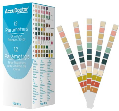 100 AccuDoctor Bandelettes de Santé Test 12 indicateurs avec carte couleur