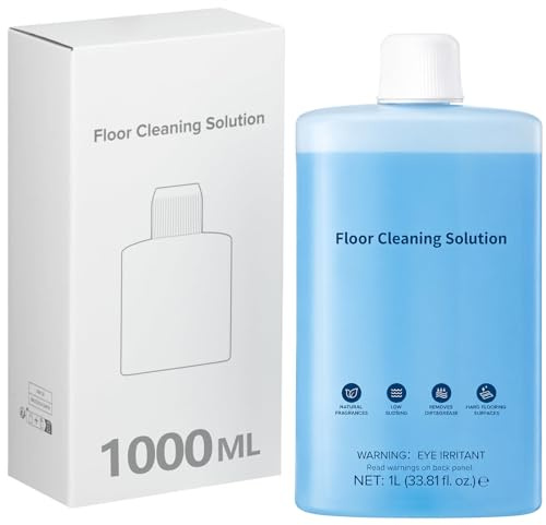 Geoviizon 1:200 Cleaning Solution for Robot Vacuum Cleaner & Mop Robot for Roborock Qrevo/QV 35A/QV 35S/Saros 10/Saros 10R/Saros Z70/S8/S7/Q10/Q8/Q7/Q5 Pro/F25 Series, Low Foaming, Streak-Free (1 L)