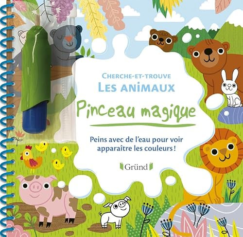 Pinceau magique : Cherche-et-trouve les animaux – Livre Coloriage magique à l'eau avec un pinceau – À partir de 3 ans