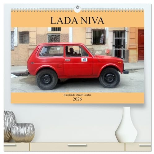 LADA NIVA - Russlands Dauer-Läufer (hochwertiger Premium Wandkalender 2026 DIN A2 quer), Kunstdruck in Hochglanz: Der russische Geländewagen LADA NIVA in Kuba (CALVENDO Mobilitaet)
