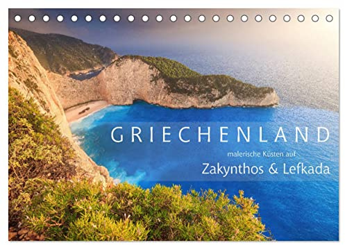 Griechenland - Malerische Küsten auf Zakynthos und Lefkada (Tischkalender 2026 DIN A5 quer), CALVENDO Monatskalender: Atemberaubende Küsten in Griechenland, die Fernweh hervorrufen (CALVENDO Natur)