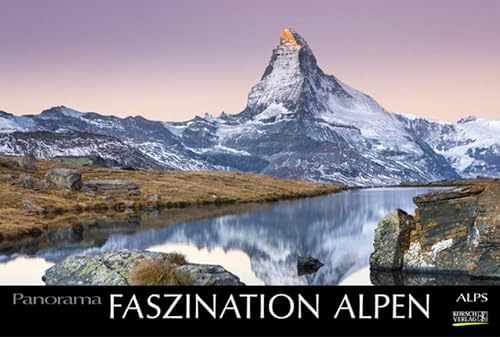 Faszination Alpen 2018: Großer Foto-Wandkalender mit Bildern von Gipfeln der Alpen. Edler schwarzer Hintergrund und Foliendeckblatt. PhotoArt Panorama Querformat: 58x39 cm.