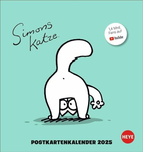 Simons Katze Postkartenkalender 2025: Der Katzen-Kalender für alle Fans von Simon's Cat. Ein Kalender mit Postkarten zum Sammeln und Verschicken mit ... frechen Samtpfote (Postkartenkalender Heye)