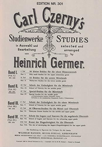 30 Etüden ausgewählt von Heinrich Germer aus op. 299 und op. 834 Band 2 : für Klavier