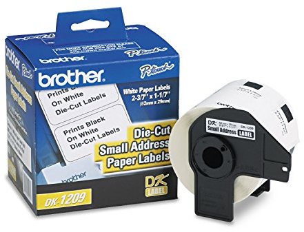 Brother DK-1209 Kleine Adress-Etiketten, Weiß, 6,4 x 3,8 cm, Rolle mit 800 Stück