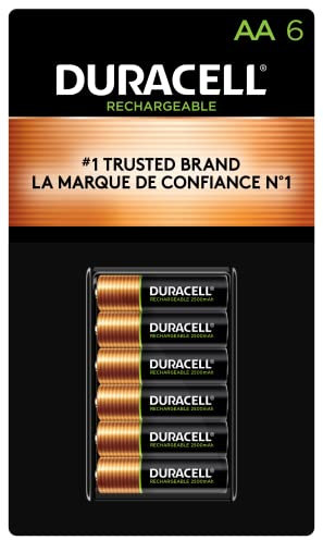 Duracell Rechargeable AA 2500mAh Batteries, 6 Count (Pack of 1), Double A Battery for Long-lasting Power, All-Purpose Pre-Charged Battery for Household and Business Devices