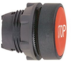 Schneider Electric ZB5AA434 Flush Pushbutton Head, Red Flush Pushbutton Head Ø22 Spring Return Stop