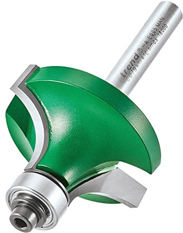 Trend CraftPro Bearing Guided Round Over Router Cutter, 1/4 Inch Shank with 12.7mm Radius and 19.1mm Cut Length, Carbide Tipped, C079X1/4TC