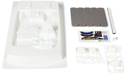 Tamiya 300054298-1:10 Tourenwagen Cockpit Set Linkslenker, Schwarz, Weiss/Opulenter Garten