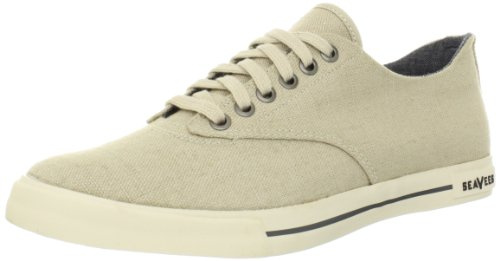 SEAVEES Men's 08/63 Hermosa Plimsoll Core Tennis Shoe,Natural Vintage Wash Linen,9 M US, Natural Vintage Wash Linen, 8.5 UK