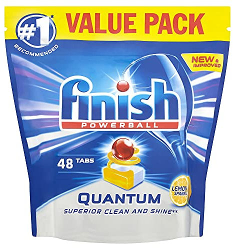 Finish Quantum Max Dishwasher Tablets, Lemon Sparkle, 1 x 45 (45 Tablets), (Pack of 1)