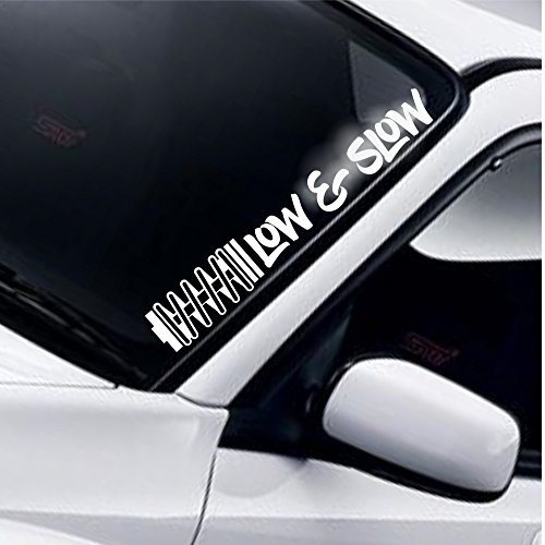 Low and Slow Coil Frontscheibe Windschutzscheibe Heckscheibe Static Auto Aufkleber Lowered DUB Drift JDM Tuning Frontscheibenaufkleber