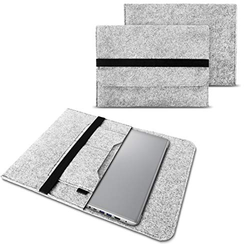 NAUC Notebook Tasche kompatibel für Lenovo Yoga 520 14 Zoll Hülle Filz Sleeve Case Schutzhülle Cover, Farben:Hell Grau