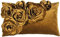 Pad - Floral - Kissenhülle, Samt Kissen, Zierkissen - 30 x 50 - Mustard - Senf - Blumenapplikationen