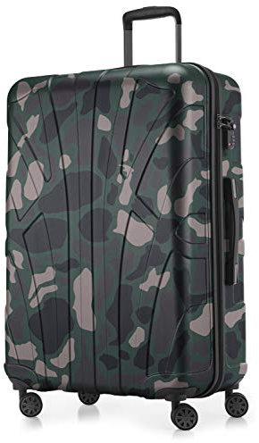 Suitline - Maleta rígida, Equipaje de Viaje, TSA, 76 cm, Aprox. 96 litros, 100% ABS Mate, Camuflaje